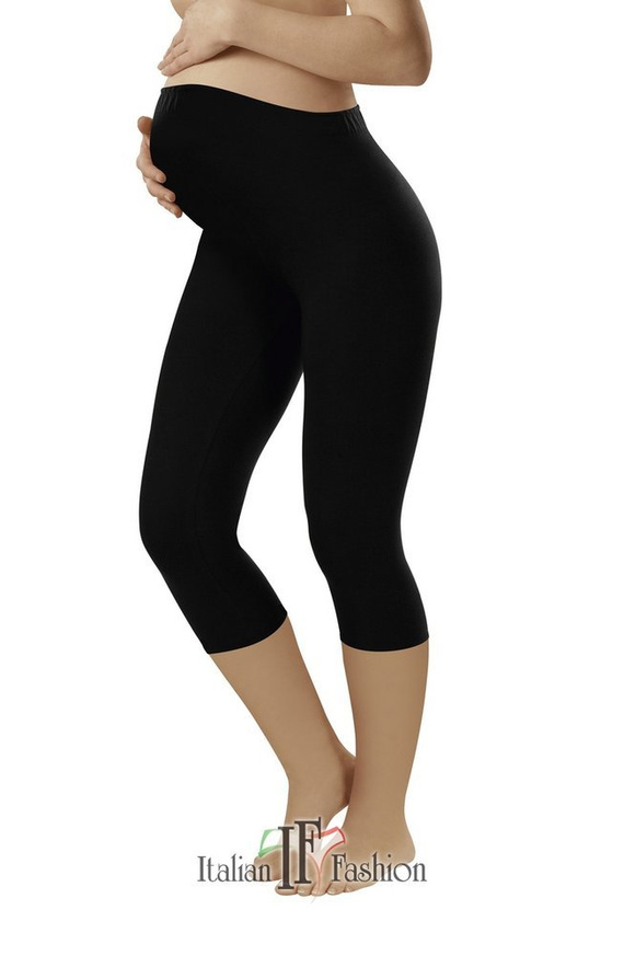 LEGGINS 3/4 PREGNANCY BLACK Italienische Mode