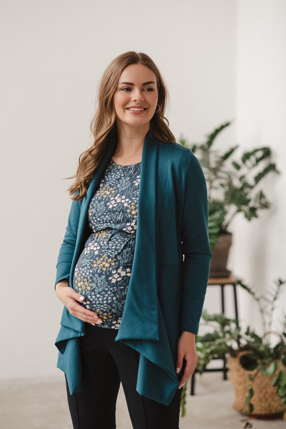 Milk Shirt Still- und Umstandsbluse mit kurzen Ärmeln Milk&Love Wiese auf Marineblau