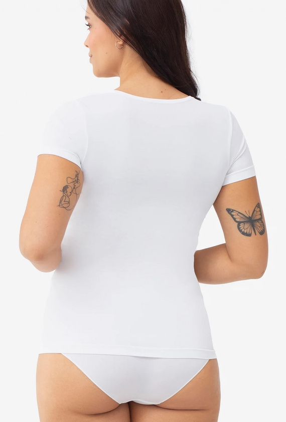 Gatta T-Shirt 2K 608 nahtloses Damen-T-Shirt aus Mikrofaser, kurzärmelig, weiß