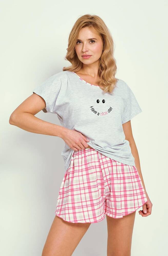 3352 Matilda Damen-Pyjama Taro – hellgrau