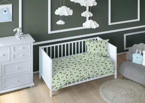 3807 C Land of Dreams Kinderbettwäsche aus Baumwolle mit Karo-Marienkäfern