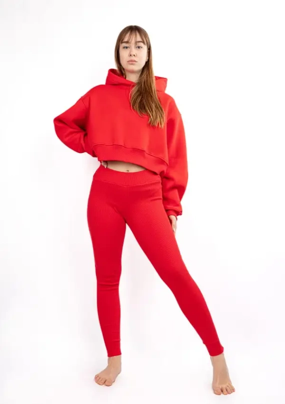 DK-K-B13 Dkaren Damen-Trainingsanzug-Set – rot