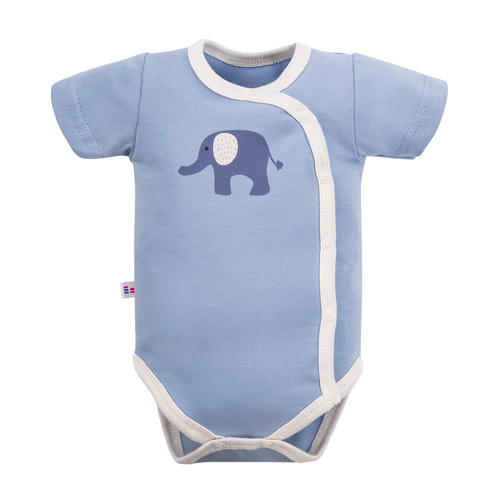 Elephant Eevi Kurzarm-Body mit Umschlag – Blau