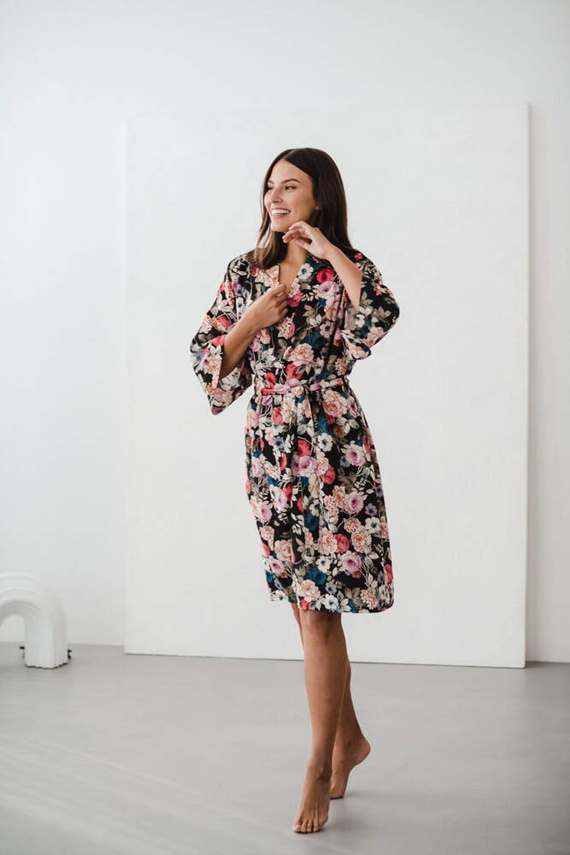 Garden Szlafrok bambusowy z lnem Milk&Love 