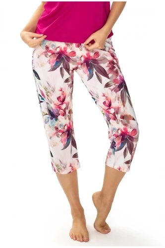 86660 Larisa Pyjama-Shorts 7/8 Möwe mit Blumendruck