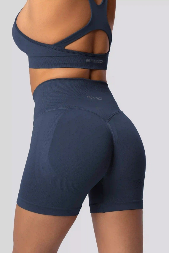 Spaio PUSH-UP PRO formende nahtlose Shorts Fitness hoher Bund navy blue