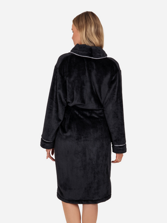 Rosa Damen-Fleece-Bademantel ByShelly – Schwarz