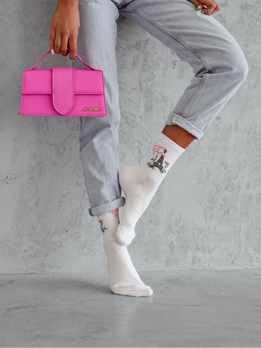 0200-166 Bonjour Paris Milena Damensocken – weiß