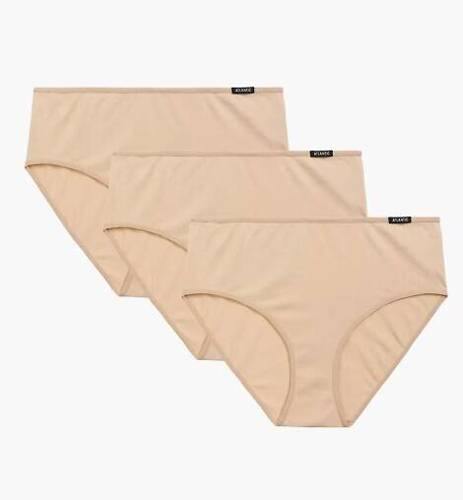 3BLP-579 Klassische Damen-Slips im 3er-Pack Atlantikbeige