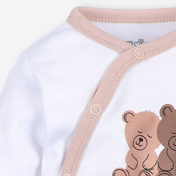 Sweet Bears Nini Body mit Umschlag aus Bio-Baumwolle, weiß