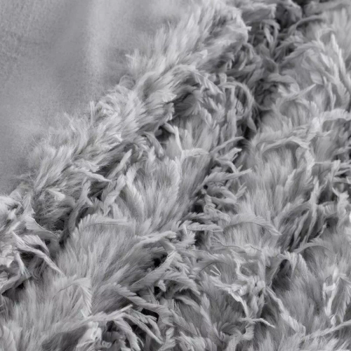 Adore Blanket, zottelige, pelzige Tagesdecke, Eurocurtains, Silber