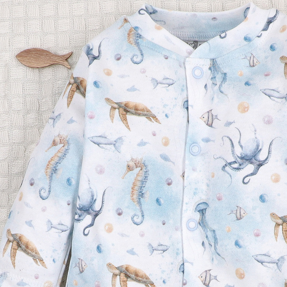 ABN-5450 Sea Of Joy Nini Babystrampler – Bio-Baumwolle, Druckknopfverschluss