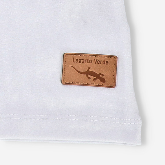 KAR-4008/BIA Mädchen-T-Shirt mit kurzen Ärmeln Lagarto Verde weiß