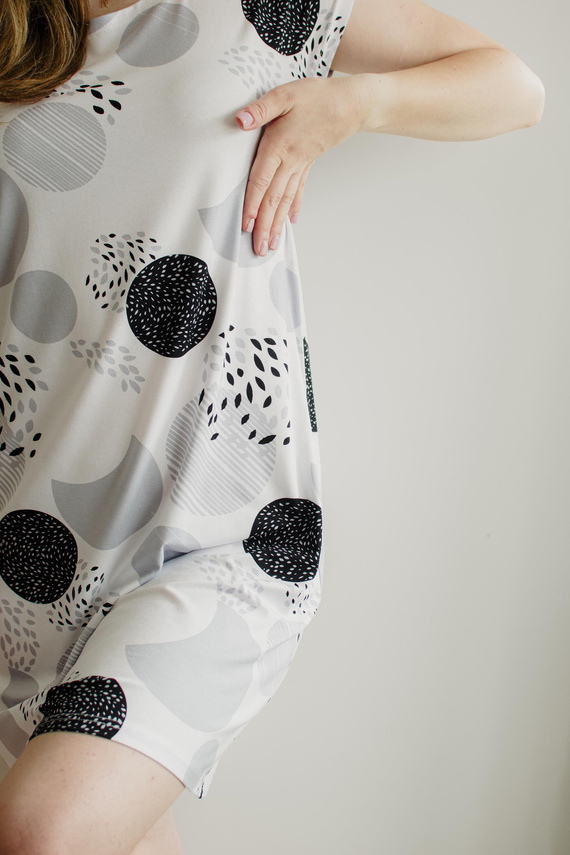 860 Amelia De Lafense Nachthemd - kurze Ärmel, weiche Viskose - grau