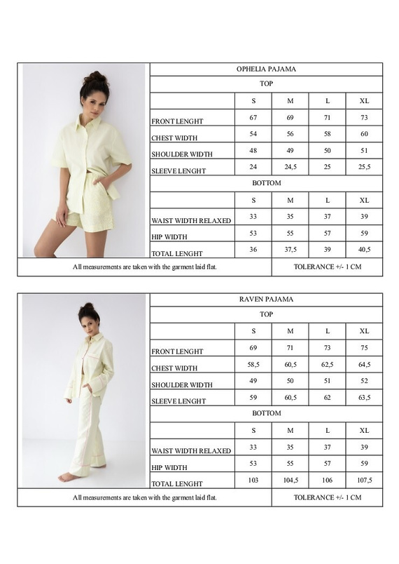 Damenpyjama Sensis Ophelia limette – Sommer Set, 100% Baumwolle