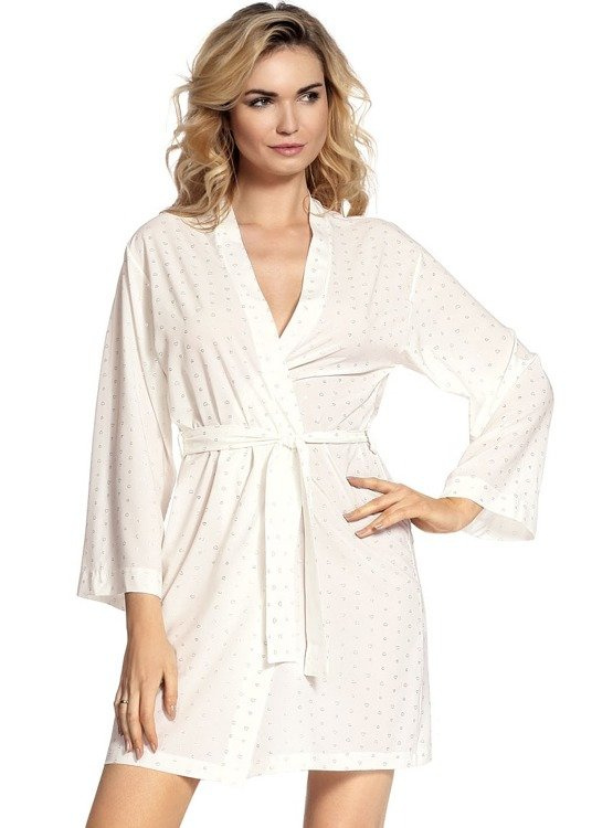 411 Jeanne Women's Short Forex Morgenmantel - ecru