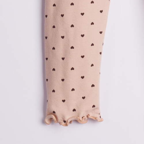 226202 Nicol HANIA Mädchen Baumwollleggings beige mit Herzchen