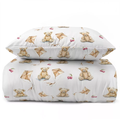 5453 A Teddybär Kinder-Baumwollbettwäsche Detexpol beige