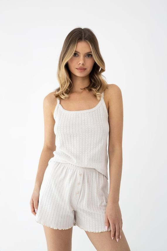 Sensis Jaylani Damenpyjama beige – 3-teiliges Baumwoll-Homewear-Set