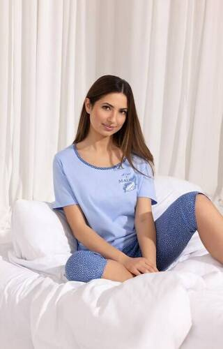 687 Regina Damenpyjama – Blau