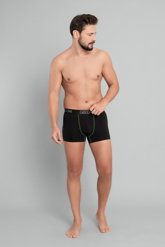 Fluo Herren Boxershorts Italian Fashion - schwarz/fluo grün
