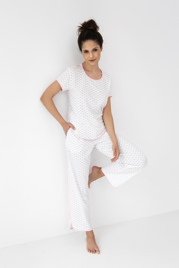 Lexie Sensis Damenpyjama aus 100% Baumwolle mit langer Hose rosa