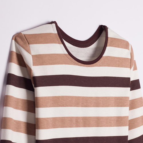 227138 Nicol Kinderbluse 100% Baumwolle, langärmlig, gestreift, braun