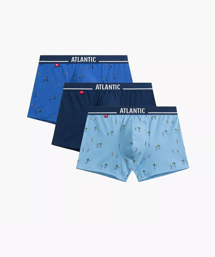 3MH-213 Herren Boxershorts 3er-Pack Atlantikblau