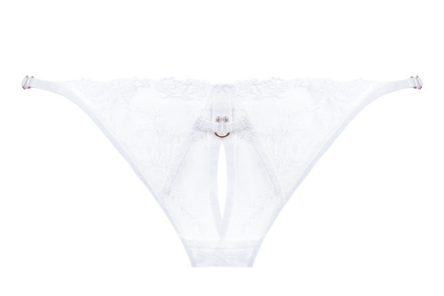 Rubi Unikat Damen-Tanga, weiß – Spitze, bequem, elegant