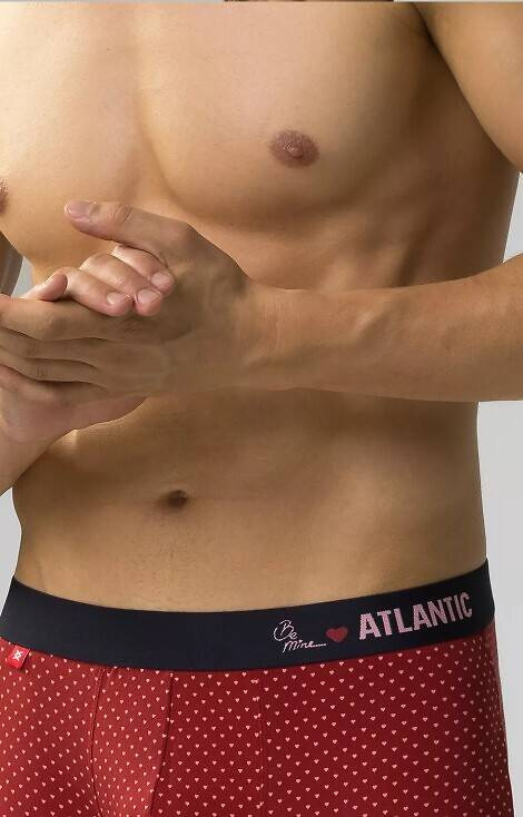 2GMH-025 Atlantic Herren-Boxershorts – Marineblau-Rot