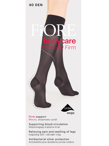 M 2103 Travel Firm Kniestrümpfe 40 den Fiore - schwarz