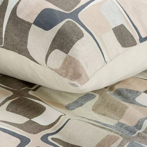 Frühling 36 Geometrie Satinbettwäsche Eurovorhänge Beige