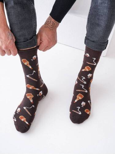 0125-105 Whiskey and Cigar Milena Herrensocken – braun