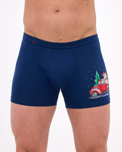 007/79 – Weihnachts-Boxershorts für Herren, 95 % Baumwolle, 5 % Elastan, verpackt in einer Box