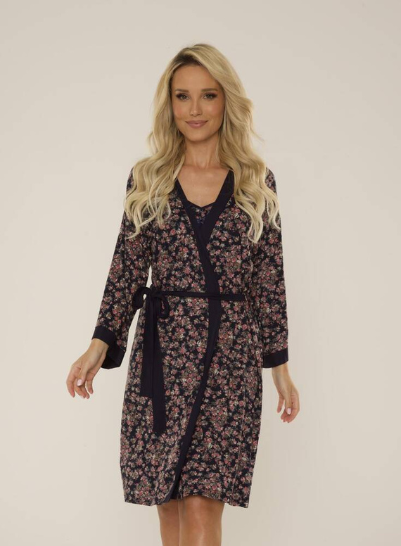 468 Mia Forex Morgenmantel für Damen - marineblau