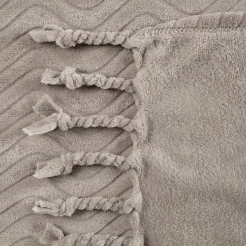 Emma Decke Tagesdecke mit Fransen Eurocurtains beige