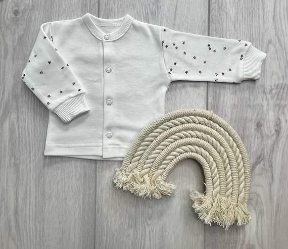 Mamatti KA16210 Baby-Baumwollkaftan mit Druckknöpfen und Sternenprint