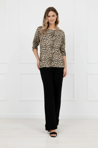 Damenbluse Kenia Italian Fashion Leopardenmuster 3/4 Ärmel