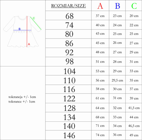 212169 Tola Mädchenkleid Nicol – 100 % Baumwolle, lange Ärmel, Rüschen, polnische Produktion