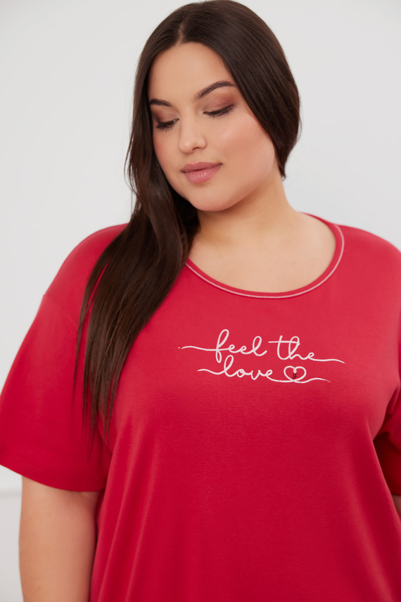 Evora kurzärmeliges Nachthemd Italian Fashion- rot 