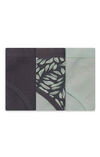 36508-K082 Henderson Damenhöschen Graphit-Oliv – Baumwoll-Bikini im 3er-Pack