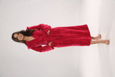 807 Luna II Ladies' Long Dressing Gown Forex - Himbeere