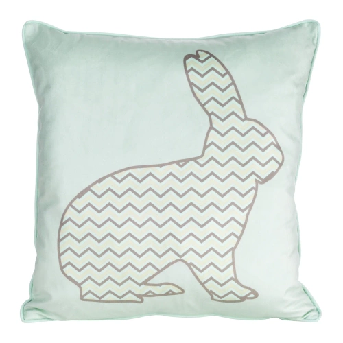 Frühling 1 Osterkissenbezug aus Samt, verziert mit einem Hasen-Print Eurocurtains Mint