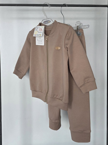 Kinder-Jogginganzug Leon Bambarillo Beige Baumwolle Mit Reißverschluss 95% Baumwolle