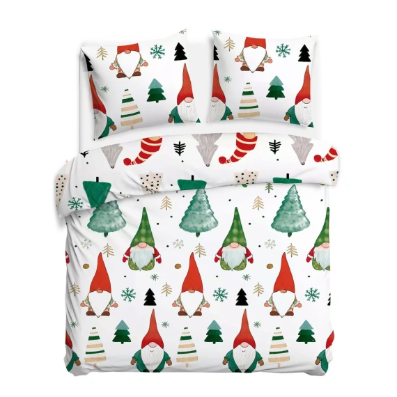 31516/1 Weihnachts-Flanellbettwäsche Flanelove Darymex grau rot – Set 100 % Baumwolle, warm und weich