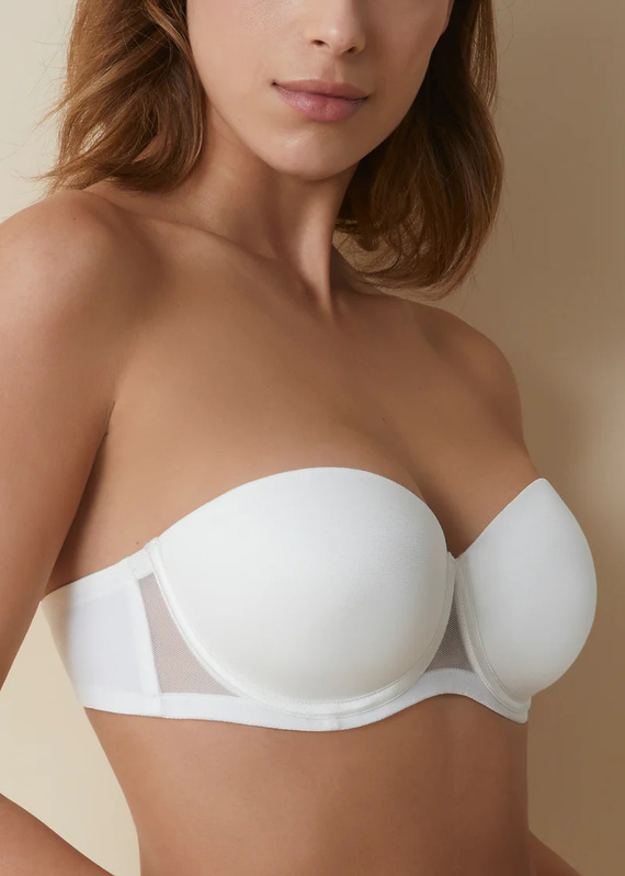 Esmeralda Selbsttragender Selene Pearl Balconette – trägerloser BH, Silikonunterstützung