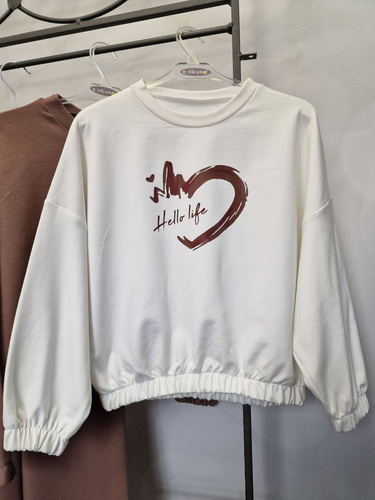 Gaja Kinder-Sweatshirt Bambarillo ecru| Elastisches Baumwoll-Sweatshirt