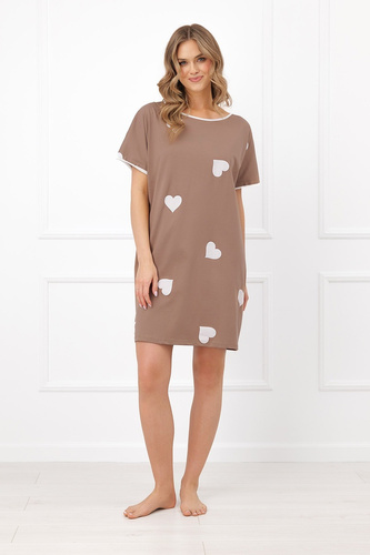 Italian Fashion Mila Nachthemd Mega Soft kurzarm Herzen Baumwolle