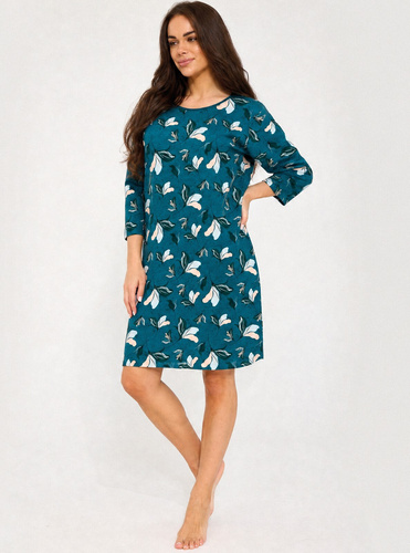 Nachthemd Cornette 464/513 Greta 2 100% Baumwolle Blumen 7/8-Arm
