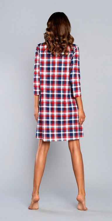 Rugia Mutterschaft und Pflege Nachthemd 3/4 Ärmel Italienische Mode- rot